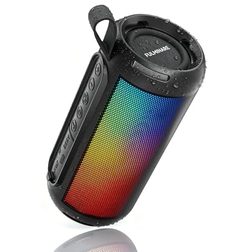 FULMINARE Bluetooth Speaker Wireless TWS Pairing 26W HD Loud Stereo Portable Bluetooth Speakers 6.0 with 16H Playtime, RGB LED Light, IPX5 Waterproof for Home Outdoor Party Gift Black - Image 1