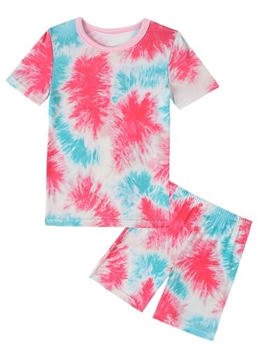 Joonberry Toddler Kids Soft Bamboo Viscose Long Sleeve Top and Pants Cloth Set–2-Piece 2-8Y Boys Girls Outfit(Tie dye,3-4Y - Image 1