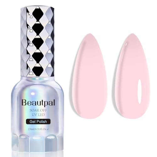 Larvall BEAUTPAL Pink Gel Nail Polish 15ML Soak Off UV LED Gel Polish Nail Art Manicure Salon DIY at Home, Color 107 Pink Lily - Image 1