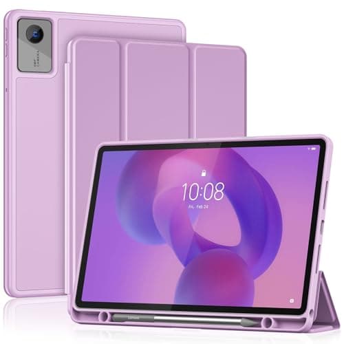 ProCase Full-Edge Protective Case for Lenovo Idea Tab 11" 2025 /Lenovo Tab K11 Gen 2 (TB-336ZU/TB-336FU), Shockproof TPU Back Slim Trifold Stand Cover with Pencil Holder - Violet