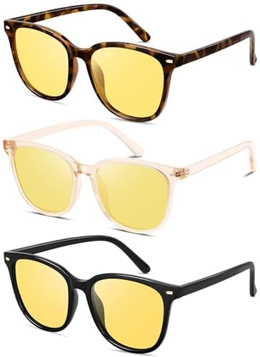 YMRFW Polarized Night Vision Glasses for Women Driving Yellow Lens Reduce Glare Safety Nighttime UV400 Protection - Image 1