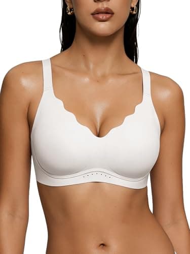 As Fairy Seamless Wireless Bras for Women No Underwire Full Coverage Jelly Lift Strong Support Push Up Comfort Bra Daily Wear Breathable Air Hole Design(White 36D) - Image 1