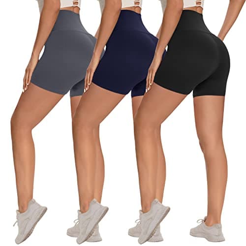 Syrinx 3 Pack Biker Shorts for Women – 8"/5"/3" High Waisted Tummy Control Workout Yoga Running Athletic Shorts - Image 1