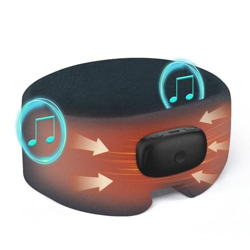 Heated Eye Masks for Dry Eyes with Bluetooth 6.0 Headphones - 3 Heat Levels, Memory Function, Soft Fabric Sleep Mask for Eye Strain & Migraine Relief - Unisex Light Gray