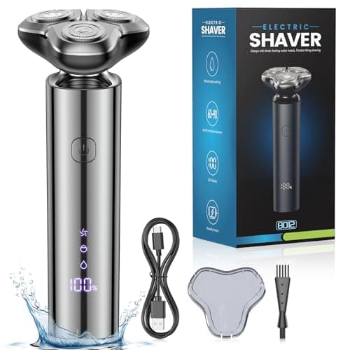 Electric Razor for Men,Electric Shavers for Men,3-Blade Rotary Shaving System,Waterproof Wet Dry Cordless Razor,Touch Switch,Type-C Fast Charging,Travel Lock,Digital Display,90+ Minutes Run Time - Image 1