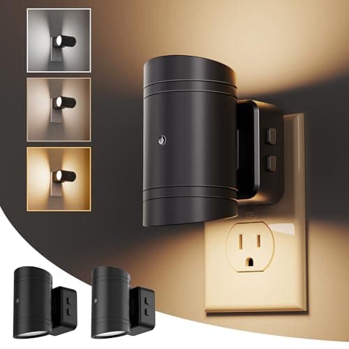 L LOHAS LED Night Light, Dimmable Night Lights Plug into Wall,2 Pack 3CCT Nightlight for Kids,180° Rotatable, 3000K/4000k/5000K Adjustable Night Lights with Dusk to Dawn Sensor for Bedroom Bathroom - Image 1