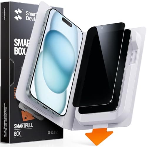 SMARTDEVIL 2 Pack for iPhone 15 Plus Privacy Screen Protector, Military Grade Shatterproof, 9H Hardness, Anti-Spy Tempered Glass, Fast & Easy Instlltion, Case Friendly - Image 1