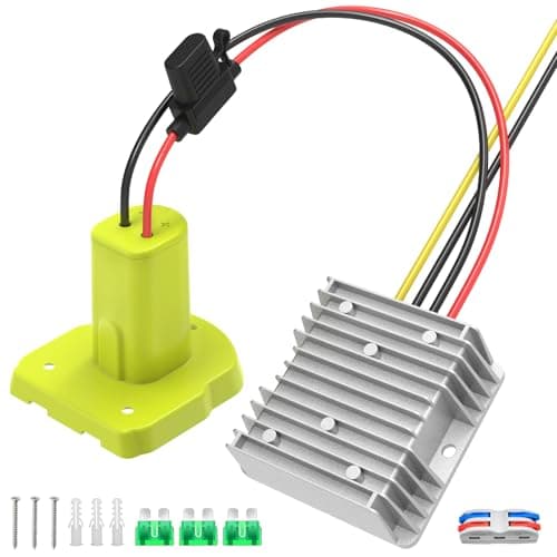 Kzreect 18V to 12V Step-Down Converter Compatible with Ryobi 18V Battery, 240W 12V/20A DC Buck Converter for Power Wheel Battery Adapter with 30A Fuse - Image 1
