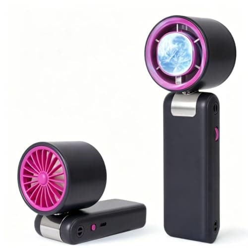 FSUM Portable Handheld Mini Fan with Ice Cooler, Speed (1-199),with LED Display, USB Rechargeable Rechargeable Personal Fan Small Pocket Fans for Travel/Outdoor/Home/Office(BLACK) - Image 1