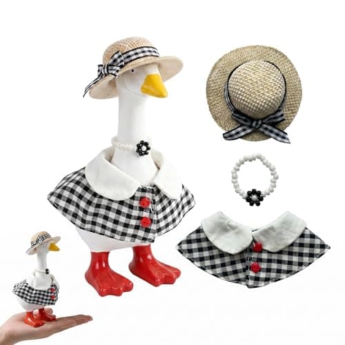 MUGEEY Desk Goose Outfits 7 inches, 3 Sets Mini Desktop Geese Clothes with Matching Adjustable Hats, Cute Dress-Up Clothes for Mini Desktop Goose, Cute Home Office Desk Accessories Decor