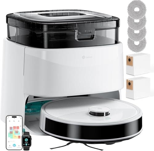 Lefant Robot Vacuum and Mop, 12000Pa Suction, 90-Day Self-Emptying, Obstacle Avoidance, Auto Mop Washing&Drying, All-in-One for Pet Hair Carpet, 5G WiFi Alexa/APP/iWatch Control, M3 - Image 1