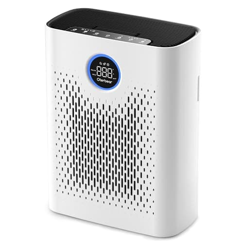 Air Purifiers for Home Pets Up to 3000Ft², HEPA Large Room Air Purifier with PM2.5 Air Quality Monitor, Sleep Mode, Air Purifiers for Bedroom Office for Allergies, Smoke, Dust, Pollen,8000B,White - Image 1
