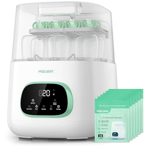 MOLWAY【Upgraded】Bottle Washer Pro, All-in-One Baby Bottle Washer and Sterilizer & Dryer, Cleaning Machine for Bottles, Pump Parts & Baby Essentials, Effortless Care, Replaces Hand Washing - Image 1