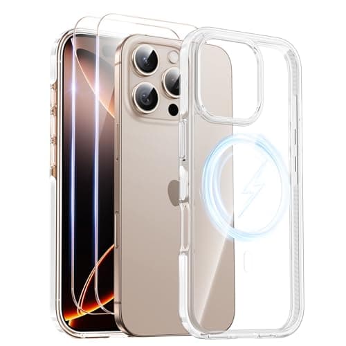 SMARTDEVIL MagSafe Case for iPhone 16 Pro, Magnetic Clear Shockproof Cover with 2 Screen Protectors, Military Grade Drop Protection Shockproof Slim Phone Case - Image 1