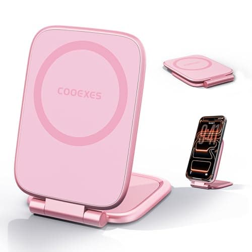 COOEXES Pink Foldable Magnetic Phone Mount, Hidefold Ultra-Thin Magnetic Phone Holder for Car with Dual Side Strong Magnets, Car Accessories for Women, Fit for All Phone, Dashboard, Laptop, Gym