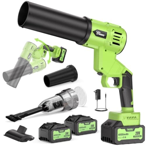Leaf Blower Cordless with Battery & Charger, Brushless Motor Handheld Blower Turbo Jet with Rotatable Body, 2-Pack 20V Batteries & for Lawn, Car, Patio, Dust & Snow - Image 1