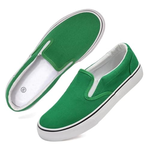 Women's Slip on Canvas Shoes Classic Casual Sneaker, Fashion Sneakers for Walking No Lace Travel Green - Image 1
