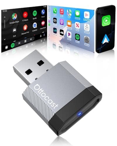 OTTOCAST Mini Nova Wireless CarPlay & Android Auto USB-C Adapter, 2-in-1 Adapter for iPhone iOS 10+ & Android 11+, Auto-Reconnect for 800+ Wired CarPlay Vehicles Models (2016+)