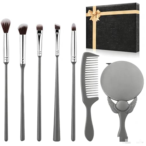 Harry Makeup Brushes Set with Mirror & Comb, Silver Potter Magical Gift Box for Women Girls, Christmas Birthday Gifts for Kids, Eye Shadow Eyeliner Blending Lip Brush - Image 1