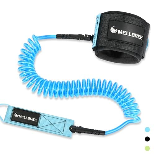Mellbree Surfboard Leash, Premium SUP Leash Double-Side Rotatable Wirst Strap Leg Rope Flexible for Paddleboard Longboard Shortboard Stand-up Boogie Paddle Boards (Light Blue, 10ft 7mm) - Image 1