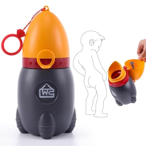 DIJIAMEIYA Portable Potty for Kids โ Leak-Proof Rocket Travel Urinal for Boys & Girls, Lightweight Road Trip Essential for Car, Camping, Potty Training, Easy-Clean Reusable Pot(Vitality Orange) - Image 1