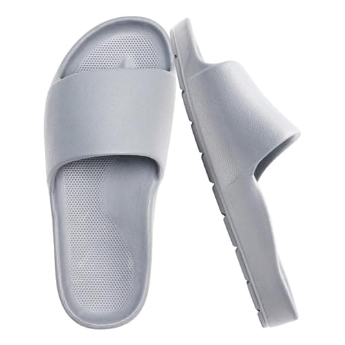 VIVASUN Unisex Arch Support Slides Cushioned Non Slip Shower Sandals,Grey - Image 1