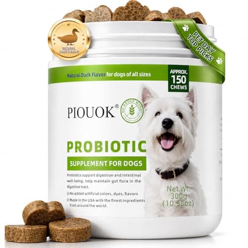Probiotics for Dogs - 150 Soft Chew, Dog Probiotics for Digestive Health and Diarrhea, Allergies & Immune Support Dog Probiotic Supplement, Daily Probiotics for All Dogs, Natural Duck Flavor - Image 1