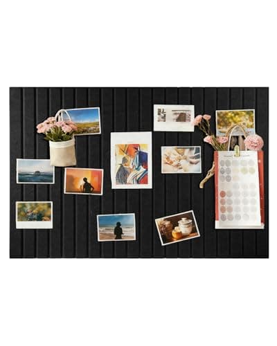 Nysunten 20x28 inches Large Felt Bulletin Board 0.35in Thicker, Cork Board with Safe Removable Nano Self-Adhesive Tabs, Wall Felt Board for Bedrooms, Living Rooms, Offices, Flower Shops - Black
