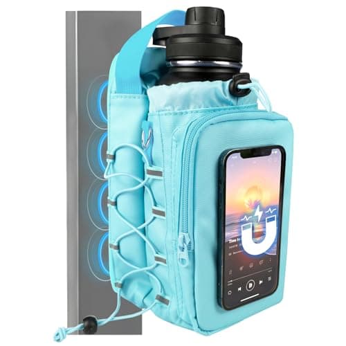 JACZZO Magnetic Gym Bag, Water Bottle Holder,Hands-Free Phone Mount,Gym Gifts for Women and Men (Blue) - Image 1