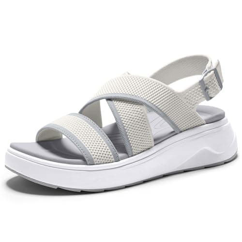 Vilanva Women's platform sandals Beige gray Size 9 - Image 1