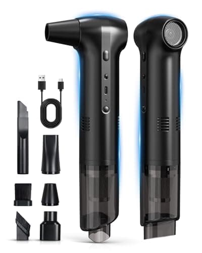 2-in-1 Compressed Air Duster–130000 RPM Brushless Electric BLOWER & VACUUM with 16KPA Suction, 3-Speed Adjustable Mini Blower, Fast Charging Type-C, Handheld Car Vacuum Cleaner for Computer Keyboard - Image 1