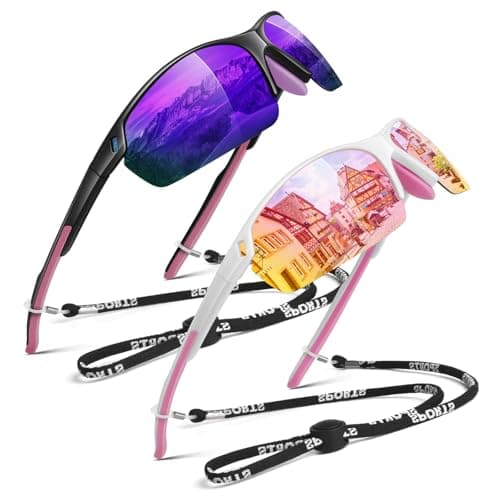 WEAROYO Polarized Sunglasses Men Womens,Flexible TR90 Semi Rimless Frame,Wraparound UV400 Sports Sun Glasses Running Fishing - Image 1