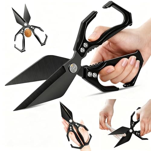 Multifunctional Heavy-Duty Kitchen Shears,Kitchen Shears for Cutting Chicken,Kitchen Scissors for Food, Japanese High-Carbon Steel Culinary Shears,for Chicken,Bone Cutting,Christmas Gifts (Pure Black) - Image 1