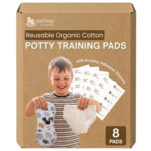 Reusable Potty Training Pads for Toddlers with Stay-Put EcoGrip – Made in EU (Secure Fit 8-Pack), Extra Coverage for Bigger Daytime Leaks, Built for Active Kids, Turn Any Underwear into Training Pants - Image 1
