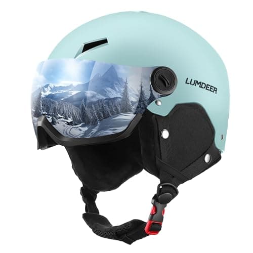 LUMDEER Ski Helmet with 2 in 1 Visor Goggles, UV Protection Snowboard Helmet, Certified Ajustable Snow Sport Helmets for Men Women Skiing, Skating, Snowboarding