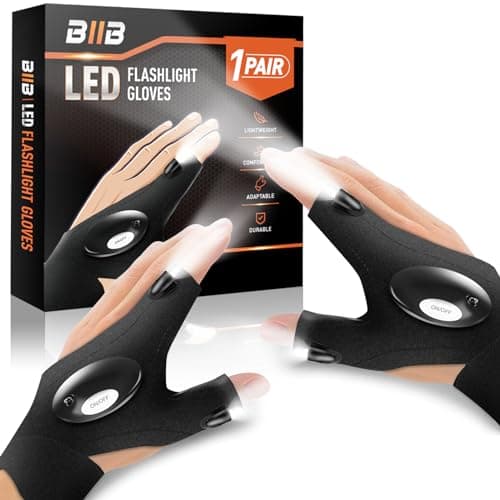 BIIB Fathers Day Dad Gifts from Daughter Son Wife, LED Flashlight Gloves Gifts for Men, Mens Gift for Him Grandpa Husband, Fathers Day Gift for Husband Dad, Tools Cool Gadgets, Camping Essentials - Image 1
