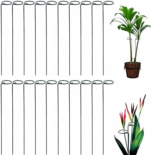 Tingyuan 36 Inches Single Stem Plant Support Stakes Steel Garden Stakes Plant Stem Support, Pack of 20 - Image 1
