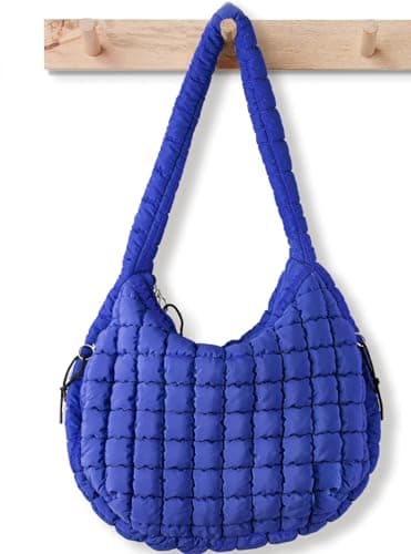 Puffer Tote Bag for Women Large Quilted Tote Bag Quilted Carryall Bag Soft Puffy Crossbody Bag Hobo Handbags Puff Purse - Image 1