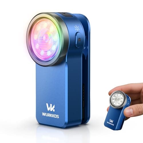 Wurkkos HD03 EDC Flashlight Rechargeable Clip-on Light, 680Lumens Mini Pocket Flashlight with RGB, Magnetic Small Flat Flashlight for Camping, Repairing, Signaling, Cycling (Blue) - Image 1