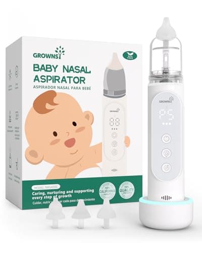 GROWNSY Nasal Aspirator for Baby, Upgraded 5 Suction Levels Baby Nose Sucker, IPX7 Waterproof Electric Nose Suction for Baby, Booger Sucker for Toddlers with Automatic Cleaning &Music &Light Functions - Image 1