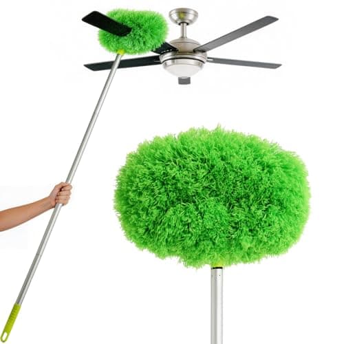 Eyliden 68" Adjustable Ceiling Fan Duster - 360° Dual-Sided Microfiber, 0.75 lbs Ultra-Lightweight, Ladderless High Ceiling Cleaning, Reusable Multi-Surface Dust Tool for Fans Walls Blinds, Green