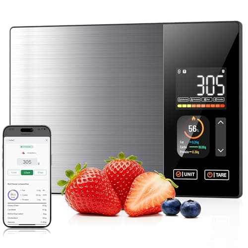 Smart Food Scales Calorie Counting Nutrition Food Scale with Free App & Bluetooth,Tracks 23 Nutrients,Dual Display with Nutrition Info,Offline Mode–for Calorie Control,Weight Loss &Fitness - Image 1