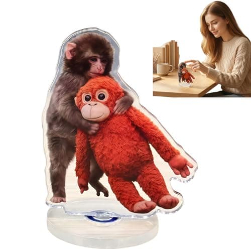 Yszbiay Protect Punch Monkey Rotating Monkey Acrylic Display Plaque – Cute Desktop & Car Ornament, Gift for Animal Lovers, 360° Spin, Decorative Keepsake for Home, Office, Holidays (yellowB) - Image 1