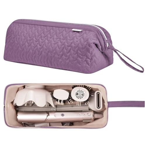KarSyon Shark Flex Style Case for Dy son Airwrap Hair Dryer Brush Revlon Hair Tools Travel Bag Carrying Case Flat Curling Iron Organizer (Purple)