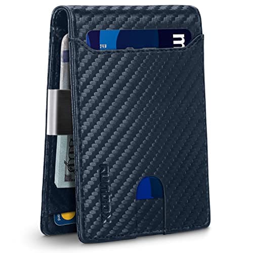 RUNBOX Slim Wallets for Men - Leather Money Clip Mens Wallet - RFID Blocking Front Pocket Bifold Wallet - Thin Credit Card Holder with Gift Box