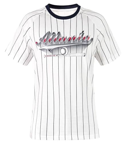 Simapak Mens Baseball Pinstripe Fans Athletic City Raglan T-Shirts - White & Navy (Size:3XL) - Image 1