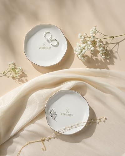 Vericoup Jewelry Tray for Rings & Earrings, White, 4.5 Inch - Image 1