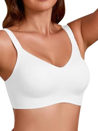 COCOMARTS Jelly Bras for Women No Underwire Full Coverage Push Up Bra Wireless Seamless Bra Comfortable Tshirt Bralettes White 2X-Large - Image 1