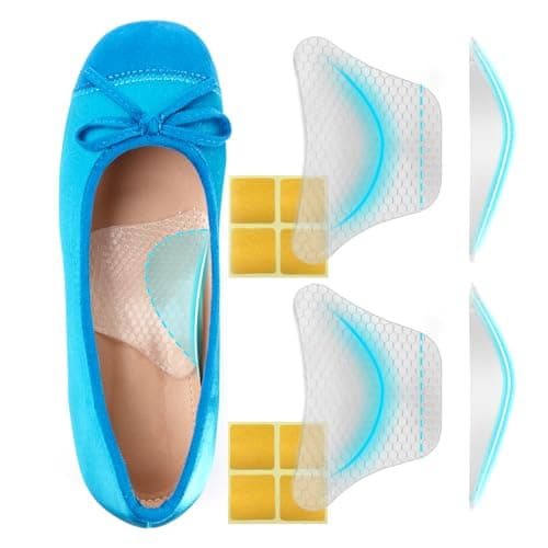 Plantar Fasciitis Relief Arch Support Insert Soft Gel Arch Pad Adhesive Orthotic Shoe Insole for Flat Feet & High Arch Support Cushions for Flats Sandals Trim to Fit, with Extra Sticky Tape - 2 Pairs - Image 1