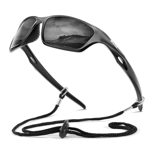 SCVCN Polarized Sunglasses Sports Glasses UV400 Protection for Men Women Cycling MTB Fishing Running Driving Baseball Softball Golf Outdoor Accessories 03 black - Image 1